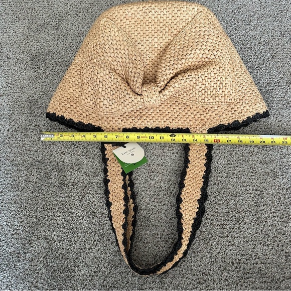 KATE SPADE X TARGET Raffia Black Bow Tote Bag Beach Bag Woven NWT - Picture 13 of 16